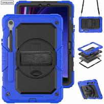 Heavy Duty Tablet Case for Samsung Tab S11 S10 S9 FE Plus 13.1 12.4 Inch S8 S7 A11Case Kids Silicon Armor Stand Shockproof Cover Tab A11 A9 8.7Inch tamsiai mėlyna spalva