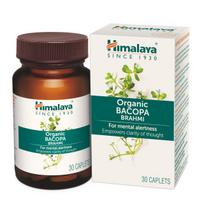 Himalaya Organic Bacopa (Brahmi) I For Mental Alertness I Improves Memory Score by 30%* I Supports Positive Mood I 100% Natural I 30 Veg Caplets,1