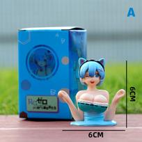 Sexy Kanako Chest Shaking Girls Car Ornaments Cartoon Kawaii Anime Statue Car Dashboard Sexy Doll Figurine Cute Car Decorations gray