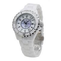 Technos Solar Ceramic Watch TE9002TW-1 Men's White Case and Band Shell Dial 35.5mm balta