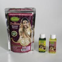 MADIHA'S Henna Combo Set of 6 | Dulhan Filter Mehandi Powder -200gm, Mehandi Oil - 50ml, Saffron oil - 50ml, Carrot Bag -1pcs, Cellophane Sheet -