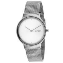 SKAGEN Moteriškas Freja sidabrinio ciferblato laikrodis Moteriškas kvarcinis laikrodis Mineralinis 17mm Sidabrinis Atsparus vandeniui Apvali sagtelė: Papuošalai SKW2705 sidabras