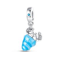 Blue Crab Red Lobster Charms Original Copper Charms Beads Pendant For Women Fine Diy Bracelet Jewelry Gifts white