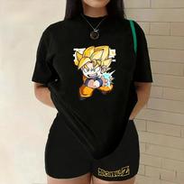 Dragon Ball Multi-color Style Women's Clothing High-quality Short-sleeved Summer Casual Sports Comfortable Breathable Cotton T-Shirt S juoda