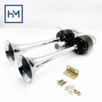 12V/24V Universal Air Horn Kit with Stainless Steel Tank for Trucks, Train Horn Sound & Air Brake System 12V juoda