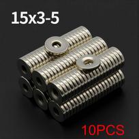 15x3-5mm Powerful with holes Neodymium Magnet N35 NdfeB Permanent Magnetic imanes Round Super Strong Fridge Magnets DIY