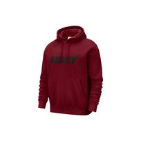 Nike Nba Miami Heat Courtside Team Logo Fleece Pullover Loose Fit Hoodie DR9328-608 M raudona