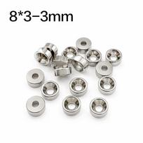 Countersunk Hole Ring Magnet N52 Super Strong Neodymium Disc Magnets with Hole Round Magnetic for Kitchen Cabinet, Tool Storage (as the picture,5pcs)