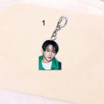 Stray Kids Member Portrait Acrylic Keychain Cute Kpop Idol Bag Pendant Kawaii Clear Key Ring Backpack Charm Fan Support Merchandise Collectible Gift FELIX gray