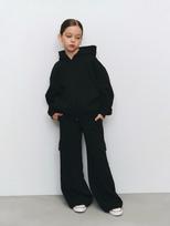 Europe and the United States hot casual children solid color set long sleeve hooded zipper cardigan trousers two-piece set women 128cm juoda