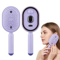 Portable Nano-Spray Electric Massage Comb - One-Touch Retractable Teeth Scalp Massager and USB Rechargeable Hair Styling Brush