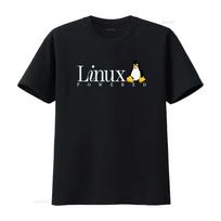Linux Powered T Shirt Funny Tux Penguin Tagline and Logo Open Source OS vintage Washed Unisex Stretched homme Casual Versatile XXL black