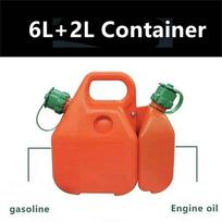 Kuro bakelis Benzinas ir variklio alyva 6L+2L Kombinuotas bakelis Butelis red