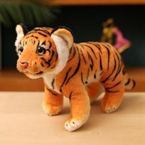 Cute cute standing little tiger doll plush toy white tiger Siberian tiger doll boy rag doll 20cm brown