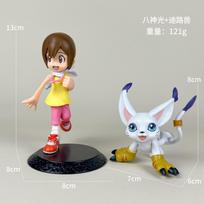 8pcs Anime Digimon Adventure Figure Yagami Taichi Ishida Yamato Yagami Hikari Takaishi Takeru Action Model PVC Decorations Toys gray