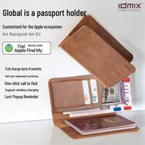 IDMIX Global GPS Anti-Loss Leather Passport Holder brown