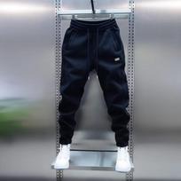 Spring Autumn Loose Casual Elastic Waist Sweatpants Male Drawstring Sports Pants Trousers M juoda
