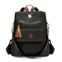 Women's Nylon Backpack Large Capacity Travel Backpack smėlis