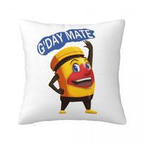 Australian Vegemite Happy Cartoon Square Pillowcase Pillow Cover Polyester Cushion Decor Comfort Throw Pillow for Home Car 30x30 cm 12x12 in white