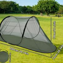 Pop-Up Outdoor Boat-shaped Mosquito Net Tent Portable Single Person Sleeping Net with Built-In Base for Camping Travel & Hiking gray
