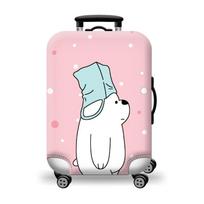 Luggage Sleeve Elastic Cover Dust-proof Washable for 18-32 Inch Suitcase Travel Accessories with Cartoon Bear Pattern S white