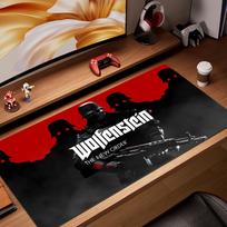 HYBXAXC Mouse Pad Wolfenstein Mousepad Large Keyboard Desk Mat Gaming Mouse Pad LockEdge Non-slip Mat Keyboard Mousepad 90x40 30cmx60cm(11.8x23.6inch) red