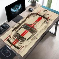 Supercar-Themed Large Mouse Pad 900x400x3MM Desk Pad for PC Compurer Gamers Non-Slip Gaming Study Office Use Desk Accessories 30cmx60cm(11.8x23.6inch) gray