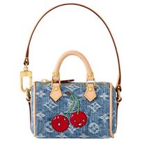 LOUIS VUITTON X Takashi Murakami Cherry Micro Speedy Denim Cerise Bag Charm Denim Monogram M02535 One Size 1