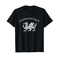 Wales Red Welsh Dragon Cymru Am Byth T Shirt Pride Vintage Homme Stylish Soft Fashion Slightly Graphic Casual Streetwear S