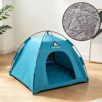 Breathable Pet Tent House Portable with Double-sided Mat Folding Cat House Comfortable Outdoor Pet Tent Four Seasons S mėlyna