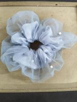Pearl Double Layer Mesh Bun Hair Tie - Retro French High-End Style Hair Accessory white