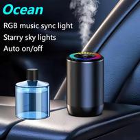 Išmanusis automobilio kvapų difuzorius su nebulos šviesomis, žvaigždėto dangaus stogo projektorius, USB eterinių aliejų drėkintuvas automobiliui, nešiojamas oro gaiviklis gray