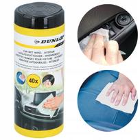 Automobilio drėgnos servetėlės Dunlop, 40 vnt., prietaisų skydeliui