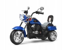 Vaikiškas elektrinis motociklas CHOPPER, 6V, 3 ratų, mėlynas