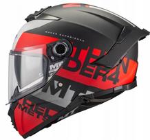 Motociklininko šalmas MT THUNDER 4 SV WAVES, juoda/raudona/balta