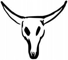 Lipdukas be fono automobiliui, motociklui ar šalmui SKULL HEAD BULL, 18 x 20,6 cm