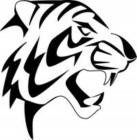 Lipdukas automobiliui, motociklui ar šalmui TIGER HEAD, 18 x 17,6 cm, be fono