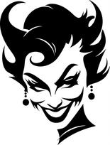 Automobilio lipdukas WOMAN JOKER, 15 x 11,4 cm, be fono