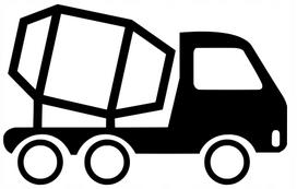 Lipdukas be fono automobiliui, motociklui ar šalmui CONCRETE MIXER, 10 x 15,7 cm