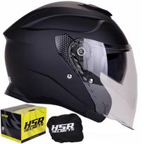 Miesto šalmas HSR HS835, juodos matinės spalvos, lengvas, tinkamas paspirtukui ir motociklui
