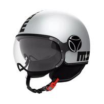 Atviras šalmas MOMO DESIGN FGTR EVO, matinės pilkos/mėlynos spalvos, M dydis