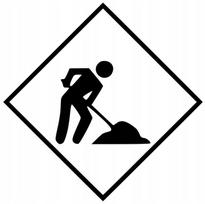 Lipdukas be fono automobiliui, motociklui ar šalmui ROAD WORKS, 12 x 12 cm