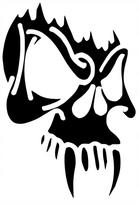 Lipdukas be fono automobiliui, motociklui ar šalmui SKULL, su iltimis, 21 x 14,3 cm