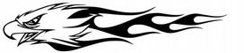 Lipdukas automobiliui ar motociklui EAGLE FLAMES, be fono, 6 x 26,9 cm