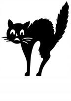 Lipdukas automobiliui ar motociklui „Black Cat“ be fono, 12 x 11 cm