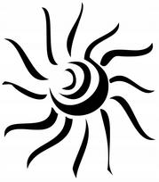 Lipdukas automobiliui ar motociklo šalmui SUN tribal, 18 x 15,8 cm, be fono