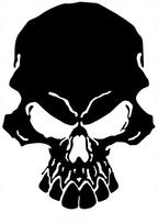 Lipdukas automobiliui ar šalmui SKULL, kaukolės formos, 18 x 13,3 cm, be fono