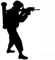Lipdukas automobiliui ar motociklui SOLDIER WITH RIFLE, 15 x 10 cm, be fono