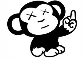 Lipdukas automobiliui ar šalmui JDM Monkey with Finger, 13 x 15,8 cm