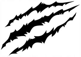 Lipdukas automobiliui, šalmo ar bagažinės dekorui CLAWS MONSTER, 13 x 18,7 cm, permatomas fonas